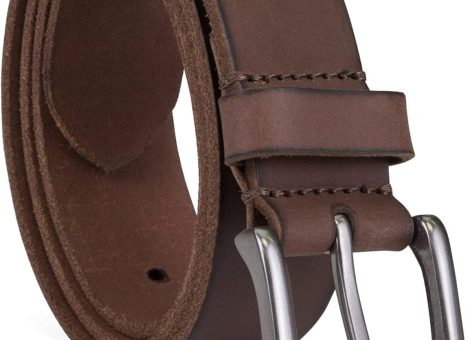 Men’s 35mm Classic Buckle Leather Belt for Jeans